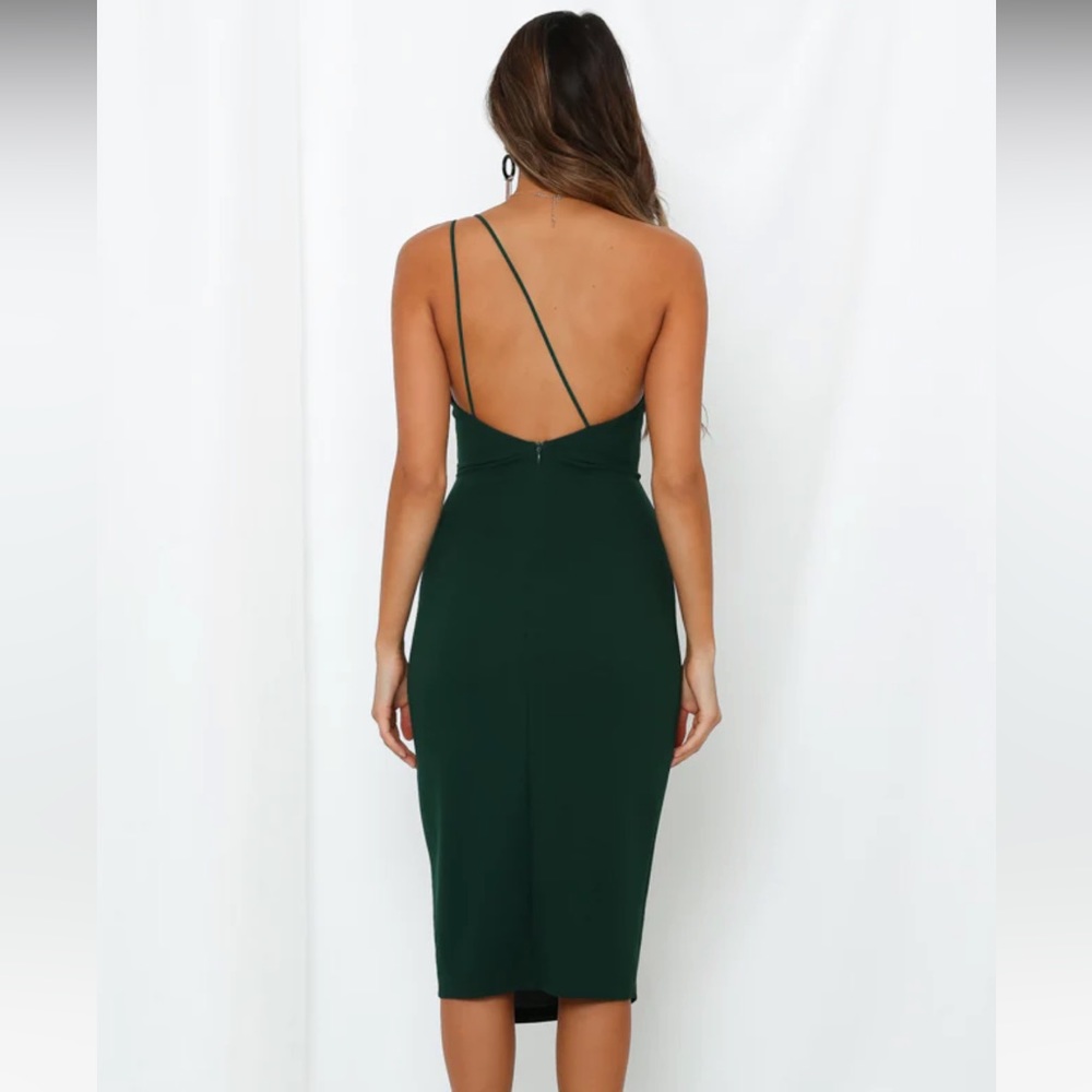 HELLO MOLLY Taking It Back Dress Forest Green, S, NWT - Picture 3 of 3